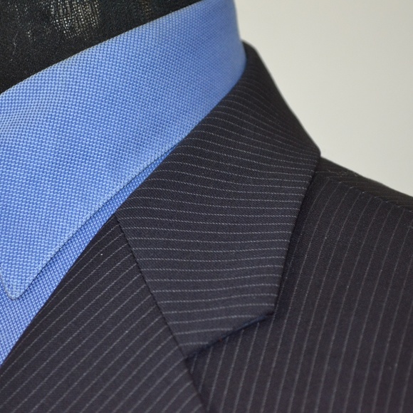 Calvin Klein 44L Sport Coat Blazer Suit Jacket Nav - Picture 2 of 8